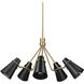 Reeva 5 Light 27.38 inch Modern Brass Chandelier Ceiling Light in Matte Black