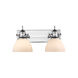 Hines 2 Light 17.88 inch Chrome Vanity Lighting Wall Light in Opal Glass