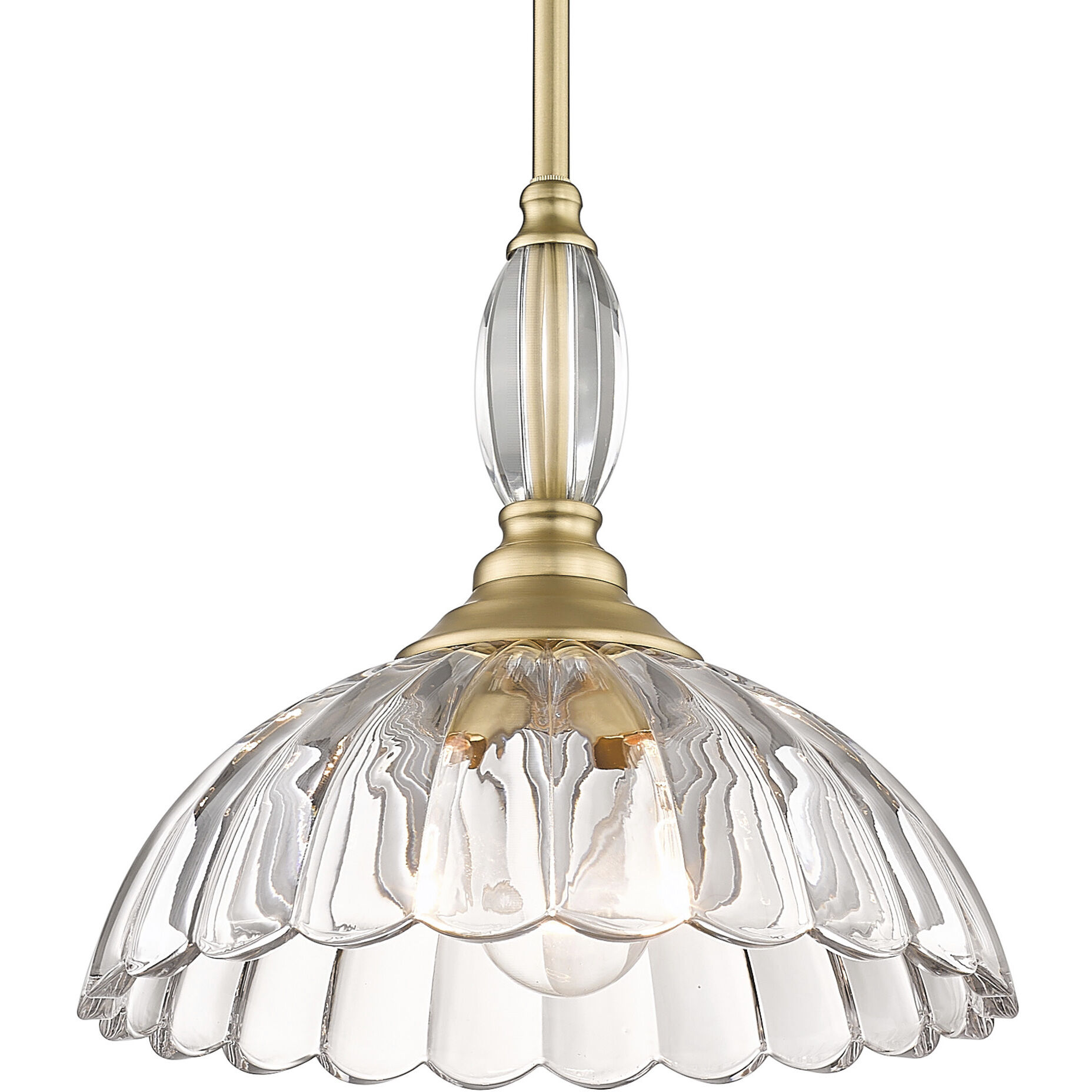 Audra 1 Light 11.75 inch Brushed Champagne Brass Pendant Ceiling Light