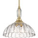 Audra 1 Light 11.75 inch Brushed Champagne Brass Pendant Ceiling Light