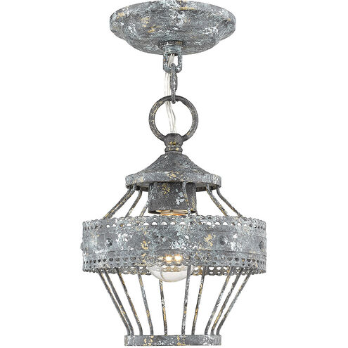 Ferris 1 Light 8 inch Blue Verde Patina Semi-flush Ceiling Light