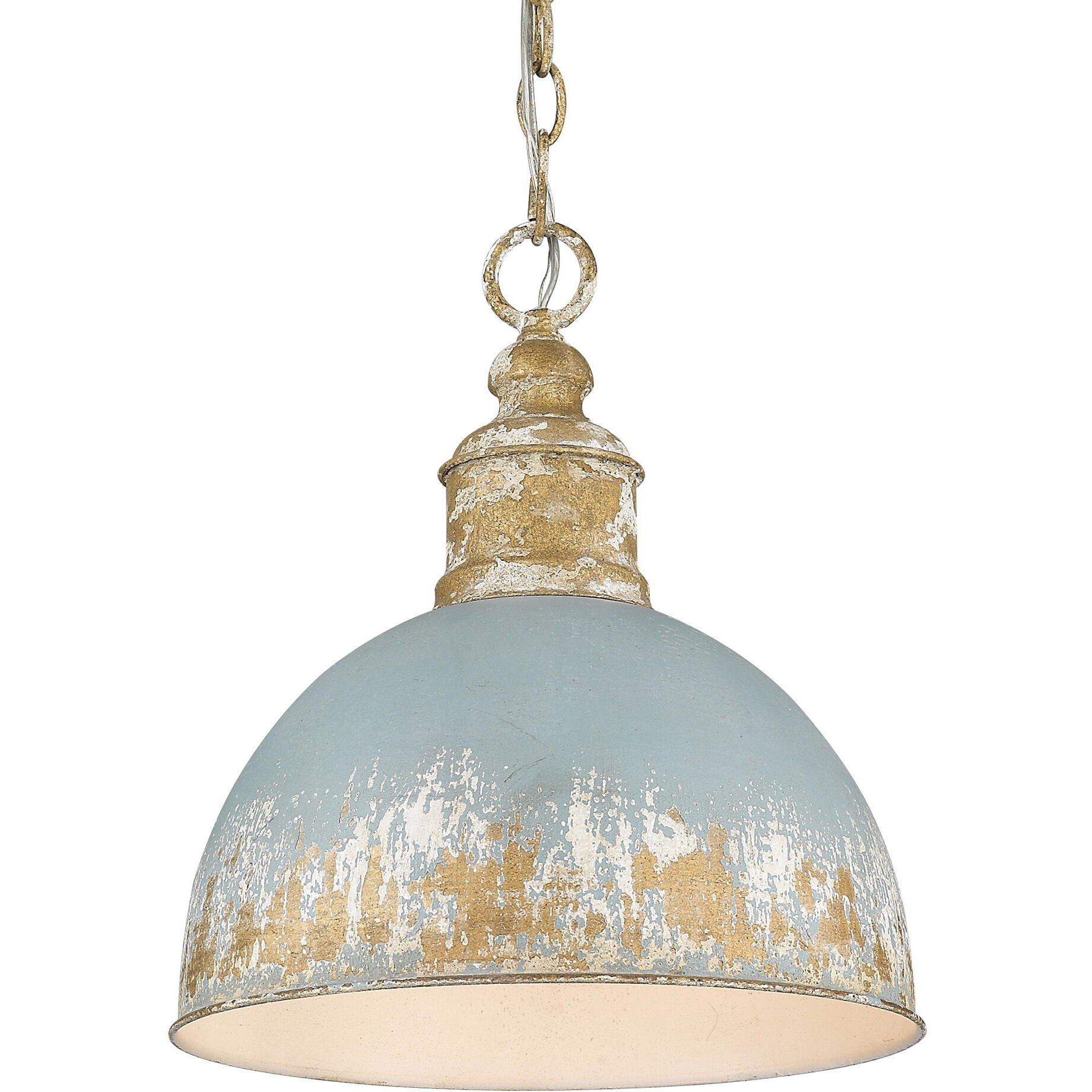 Alison Pendant Ceiling Light in Antique Teal, Medium