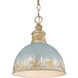 Alison Pendant Ceiling Light in Antique Teal, Medium