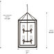 Smyth 8 Light 21 inch Gunmetal Bronze Pendant Ceiling Light in Clear Glass, Caged