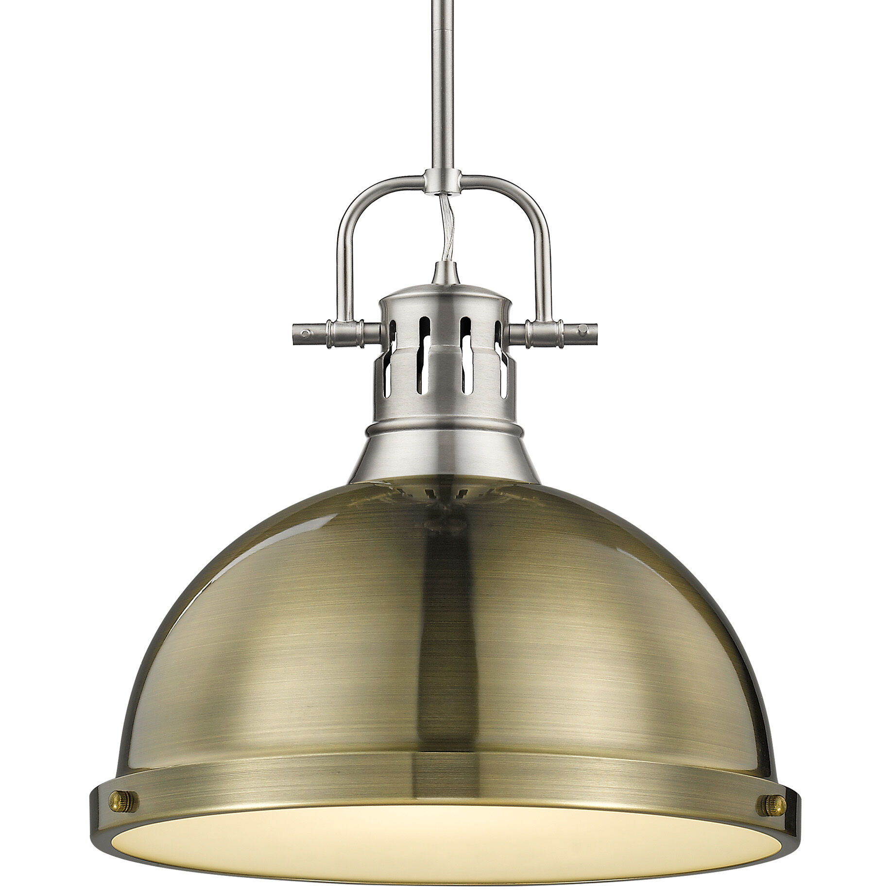 Yep Duncan 1 Light 14 inch Pewter Pendant Ceiling Light in Aged Brass, Large