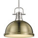 Yep Duncan 1 Light 14 inch Pewter Pendant Ceiling Light in Aged Brass, Large