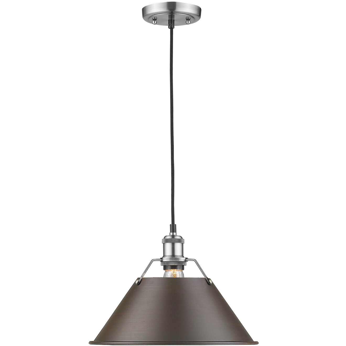 Yep Orwell Pendant Ceiling Light in Pewter, Rubbed Bronze, Damp