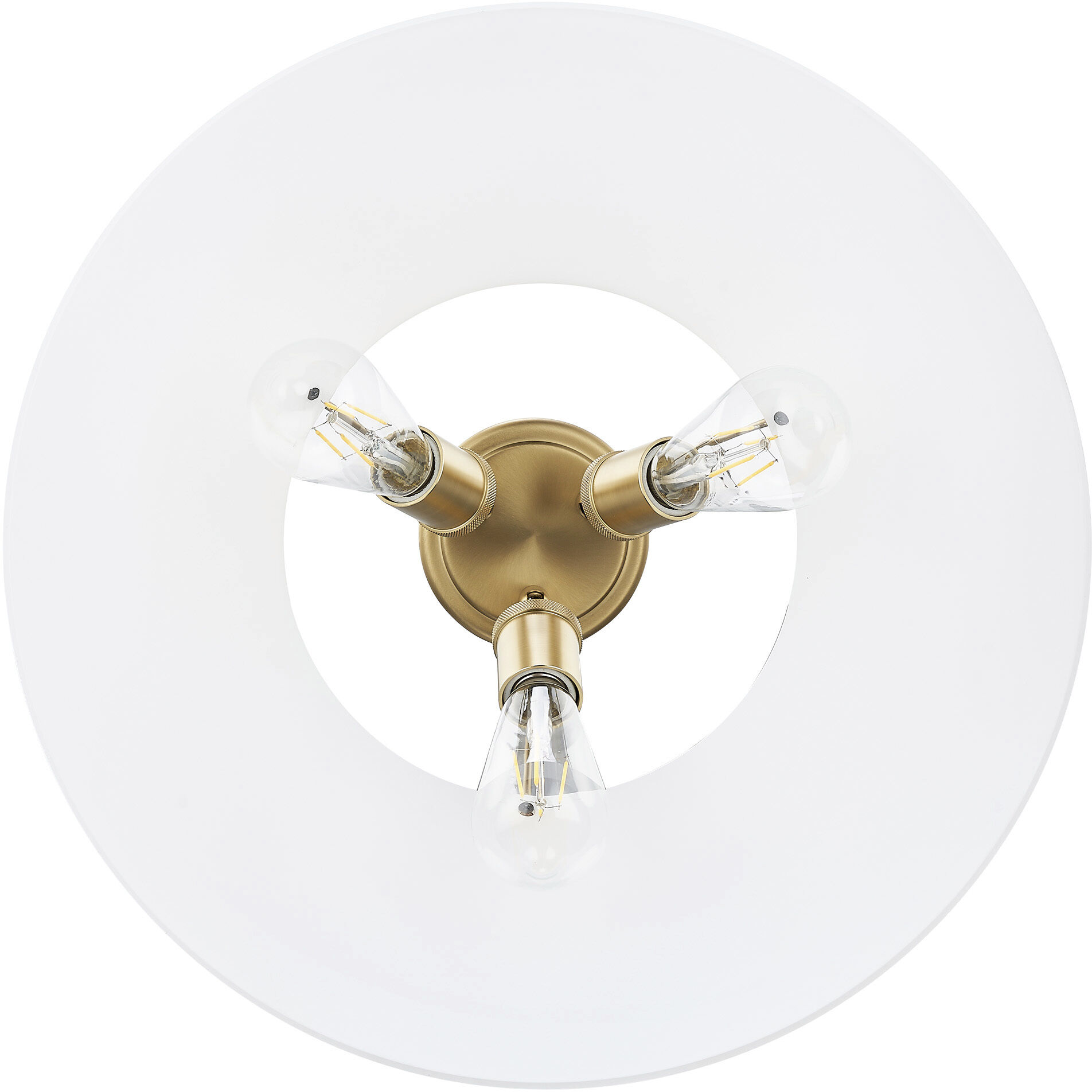 Yep Orwell 3 Light 18.75 inch Brushed Champagne Brass Flush Mount Ceiling Light in Opal Glass