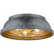 Bartlett 3 Light 17 inch Black Patina Flush Mount Ceiling Light, Damp