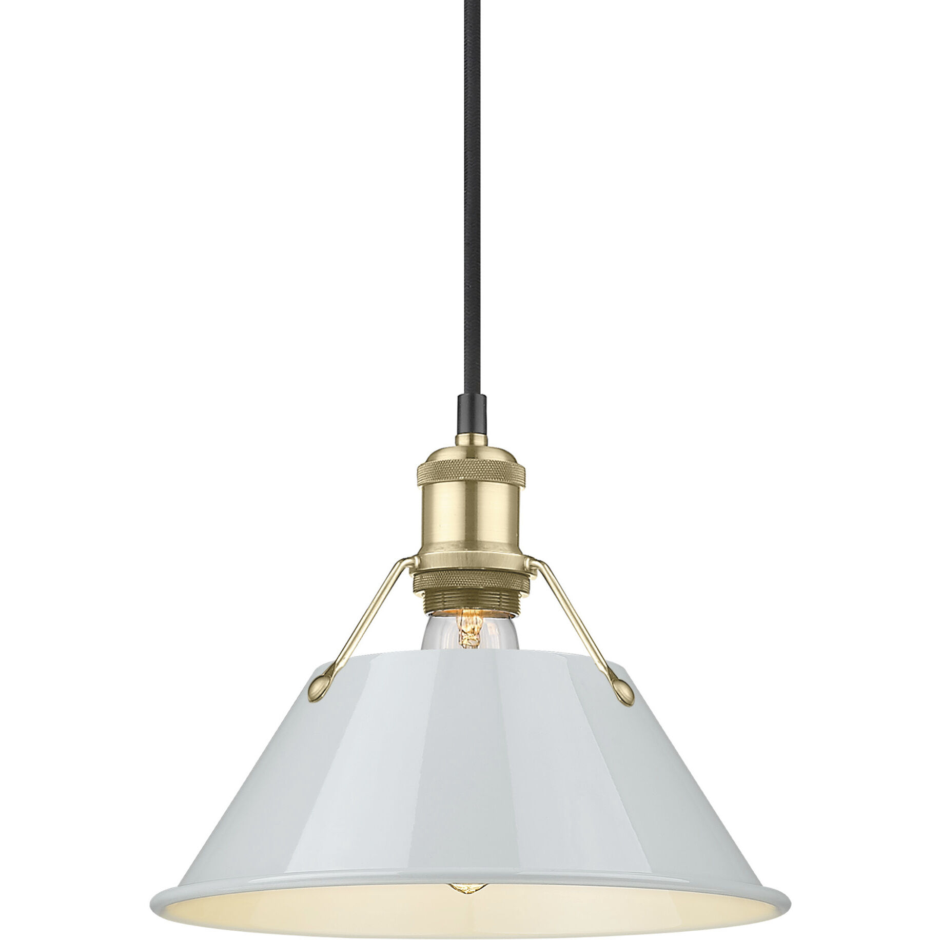 Yep Orwell 1 Light 10 inch Brushed Champagne Brass Pendant Ceiling Light in Dusky Blue