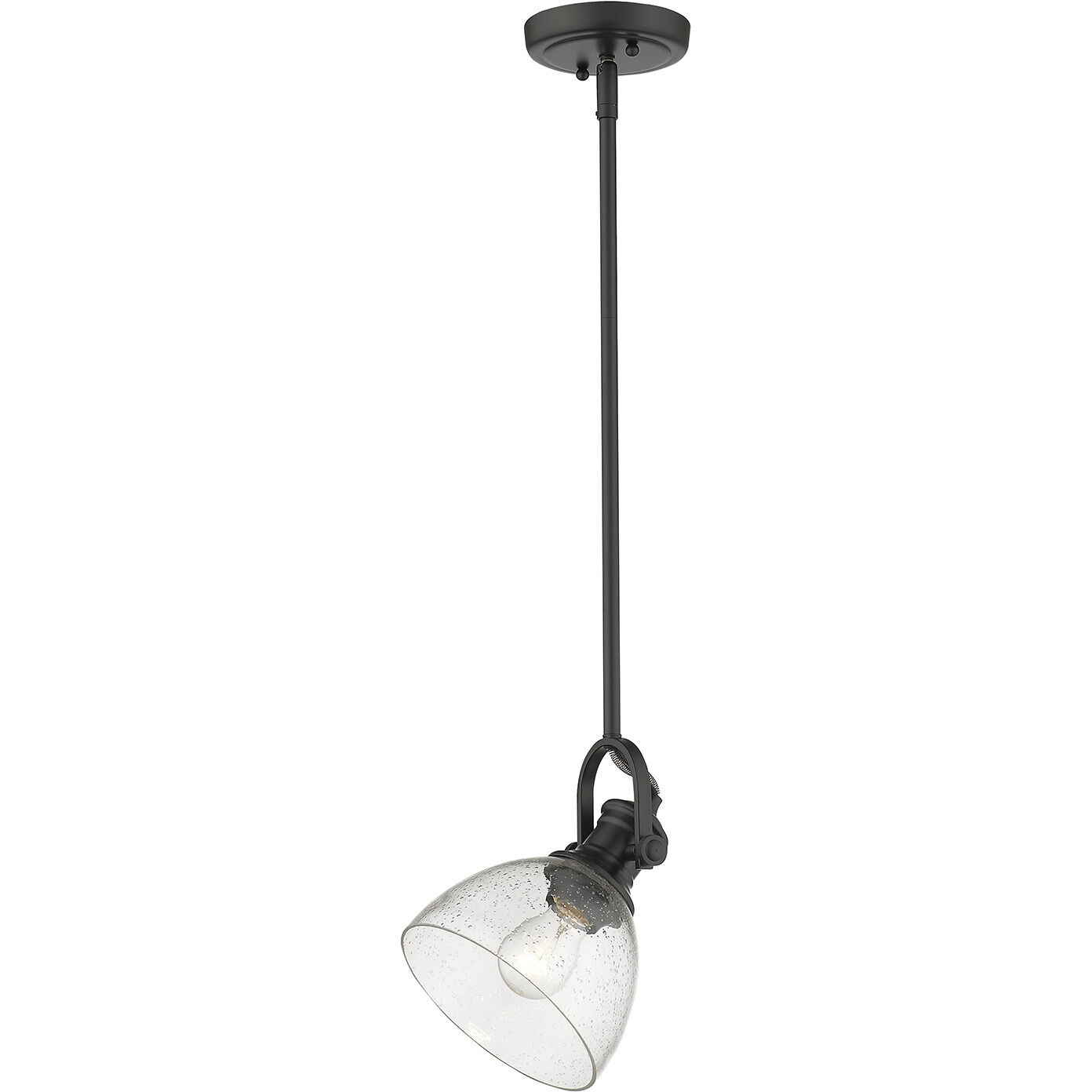 Yep Hines Pendant Ceiling Light in Matte Black, Seeded Glass