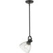 Yep Hines Pendant Ceiling Light in Matte Black, Seeded Glass