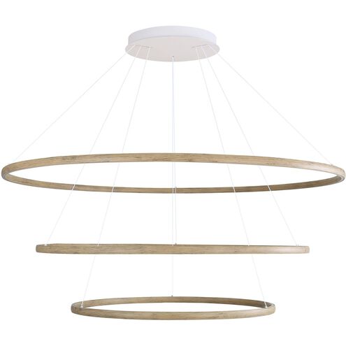 Veritas LED 70.88 inch Walnut Ring Chandelier Ceiling Light, 3 Tier