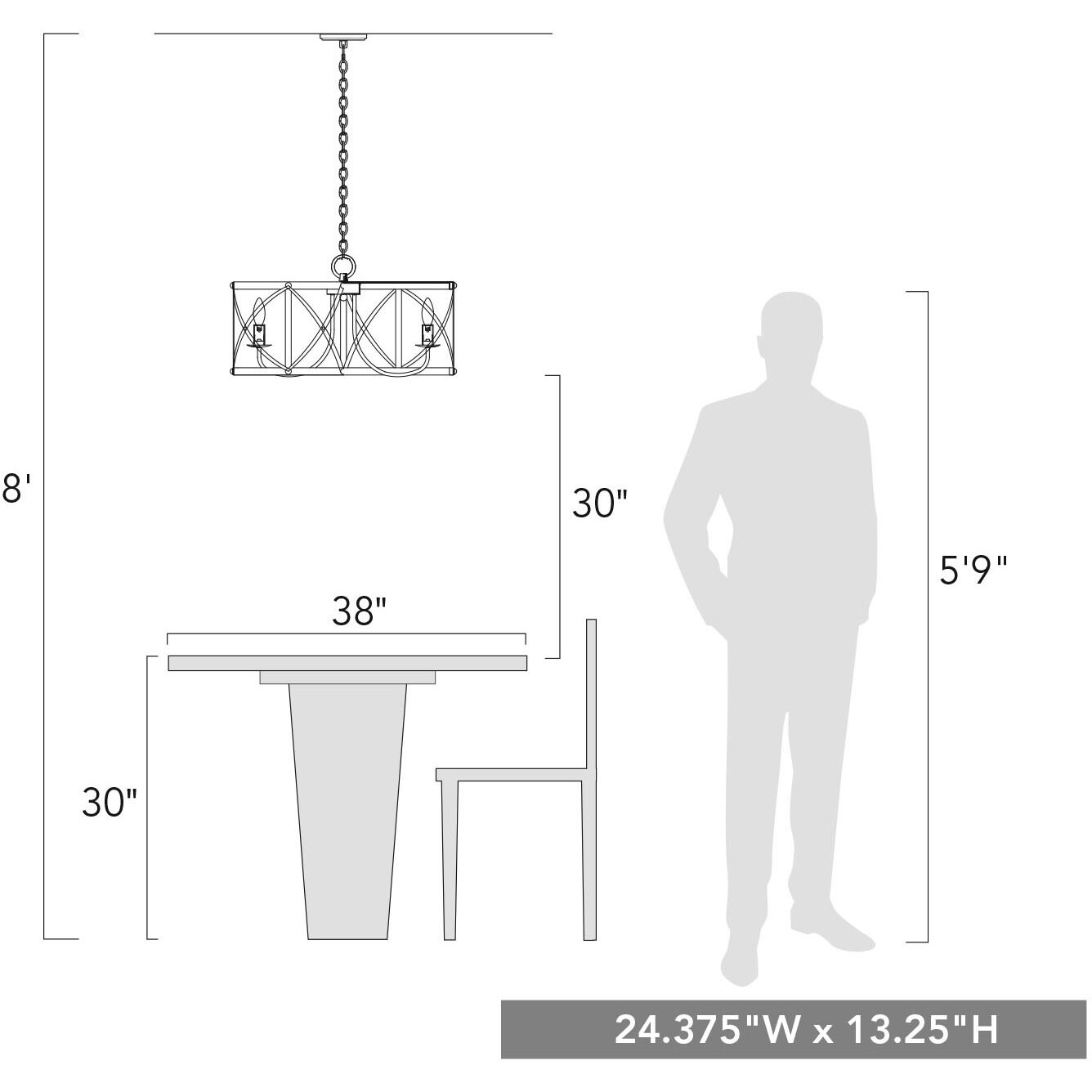 Alcott 26.13 inch 60.00 watt Antique Black Iron Chandelier Ceiling Light