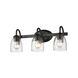Parrish 3 Light 21 inch Matte Black Bath Vanity Wall Light