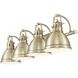 Yep Duncan Vanity Wall Light in Aged Brass