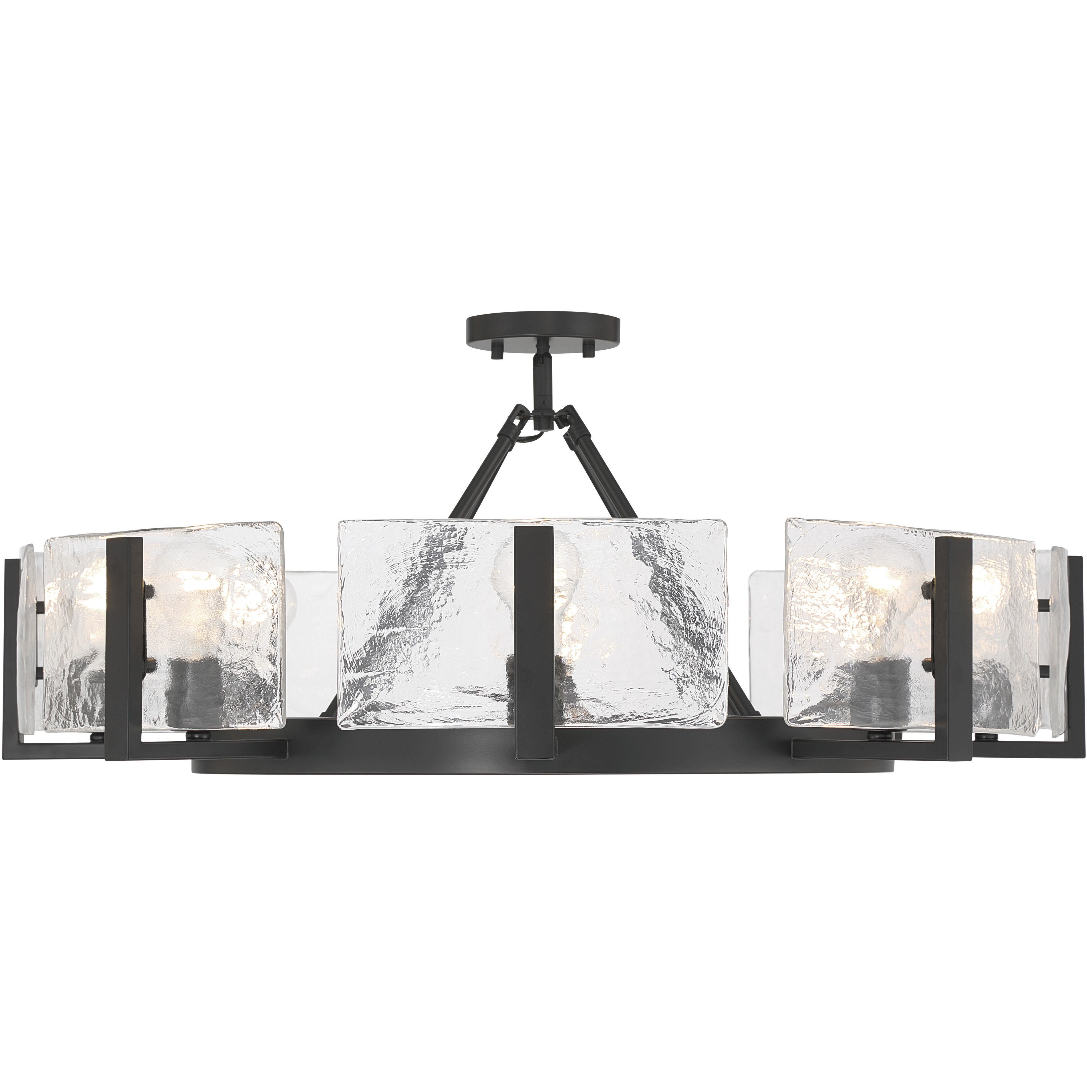 Aenon 8 Light 32 inch Matte Black Semi-Flush Mount Ceiling Light