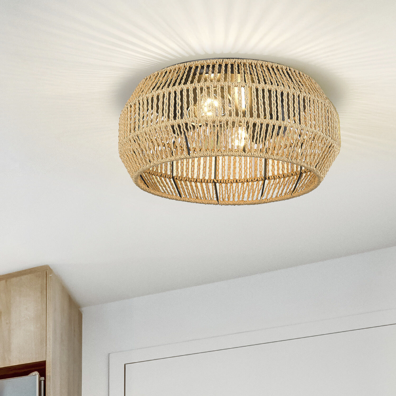 Marlee 2 Light 14.13 inch Matte Black Flush Mount Ceiling Light