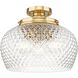 Adeline 3 Light 14 inch Modern Brushed Gold Semi-Flush Ceiling Light