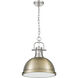 Duncan 1 Light 14 inch Pewter Pendant Ceiling Light in Aged Brass, Large