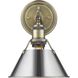 Yep Orwell Vanity Wall Light in Aged Brass, Chrome