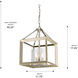 Smyth 11.75 inch 60.00 watt White Gold Chandelier Ceiling Light in Clear Glass, Mini