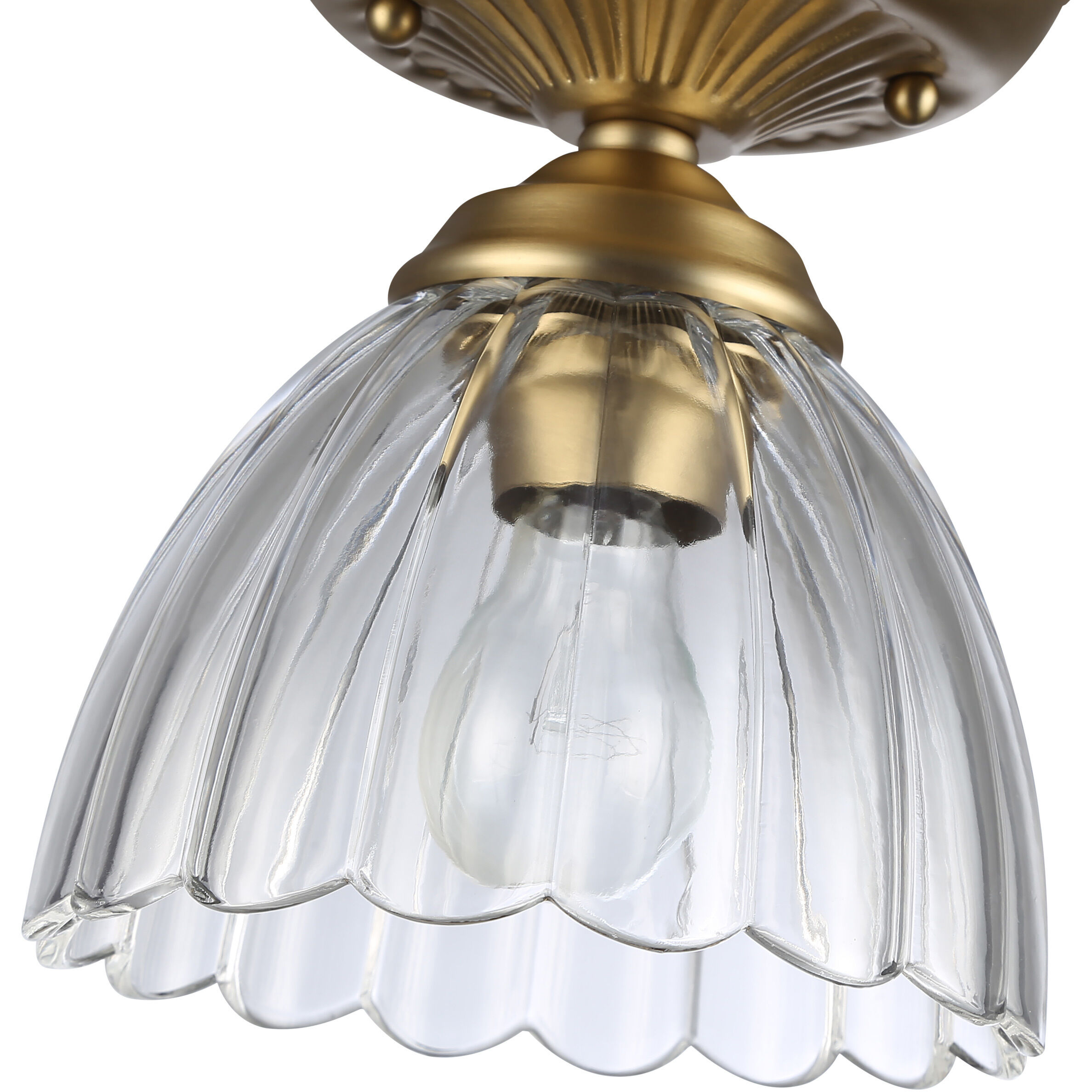 Audra 1 Light 6.88 inch Brushed Champagne Brass Semi-Flush Mount Ceiling Light