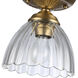 Audra 1 Light 6.88 inch Brushed Champagne Brass Semi-Flush Mount Ceiling Light