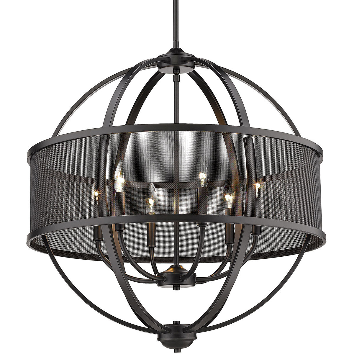 Colson 6 Light 27 inch Matte Black Chandelier Ceiling Light