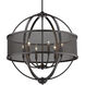 Colson 6 Light 27 inch Matte Black Chandelier Ceiling Light