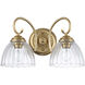 Audra 2 Light 16 inch Brushed Champagne Bronze Vanity Light Wall Light