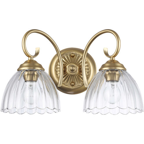 Audra 2 Light 16 inch Brushed Champagne Bronze Vanity Light Wall Light