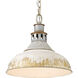 Kinsley 1 Light 14 inch Aged Galvanized Steel Pendant Ceiling Light in Antique Ivory, Large