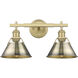 Orwell 2 Light 18.25 inch Brushed Champagne Bronze Vanity Light Wall Light in Aged Brass