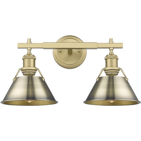 Orwell 2 Light 18.25 inch Brushed Champagne Bronze Vanity Light Wall Light in Aged Brass