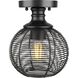 Calypso 1 Light 7.63 inch Matte Black Semi-Flush Mount Ceiling Light