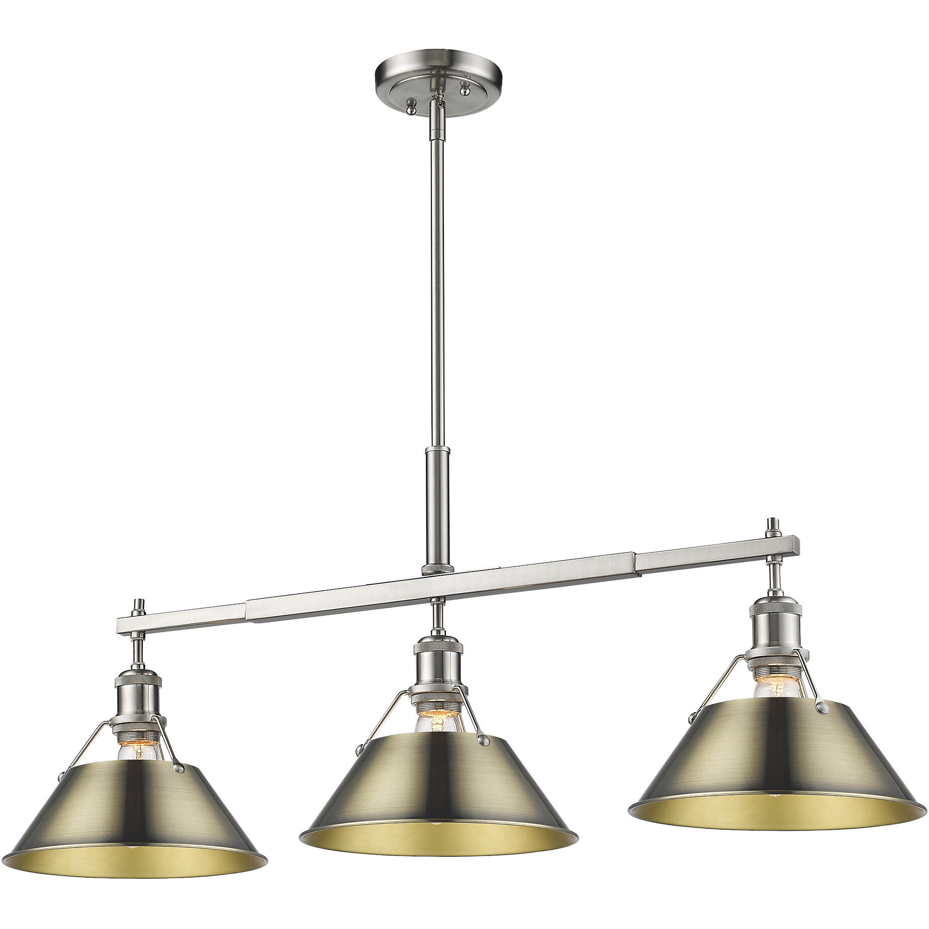 Yep Orwell Island Light Ceiling Light in Pewter, Aged Brass