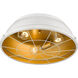 Bartlett 3 Light 17 inch French White Flush Mount Ceiling Light, Damp