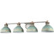 Kinsley 4 Light 39.38 inch Aged Galvanized Steel Bath Vanity Light Wall Light in Antique Teal