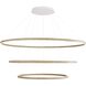 Veritas LED 70.88 inch Walnut Ring Chandelier Ceiling Light, 3 Tier