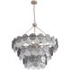 Yep Cascada 13 Light 31.75 inch Aegean Silver Pendant Ceiling Light in Smoke Plated Glass, 3 Tier