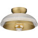 Crawford 1 Light 11.75 inch Brushed Champagne Brass Flush Mount Ceiling Light