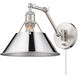 Orwell 1 Light 10 inch Pewter Articulating Wall Sconce Wall Light in Chrome, Adjustable