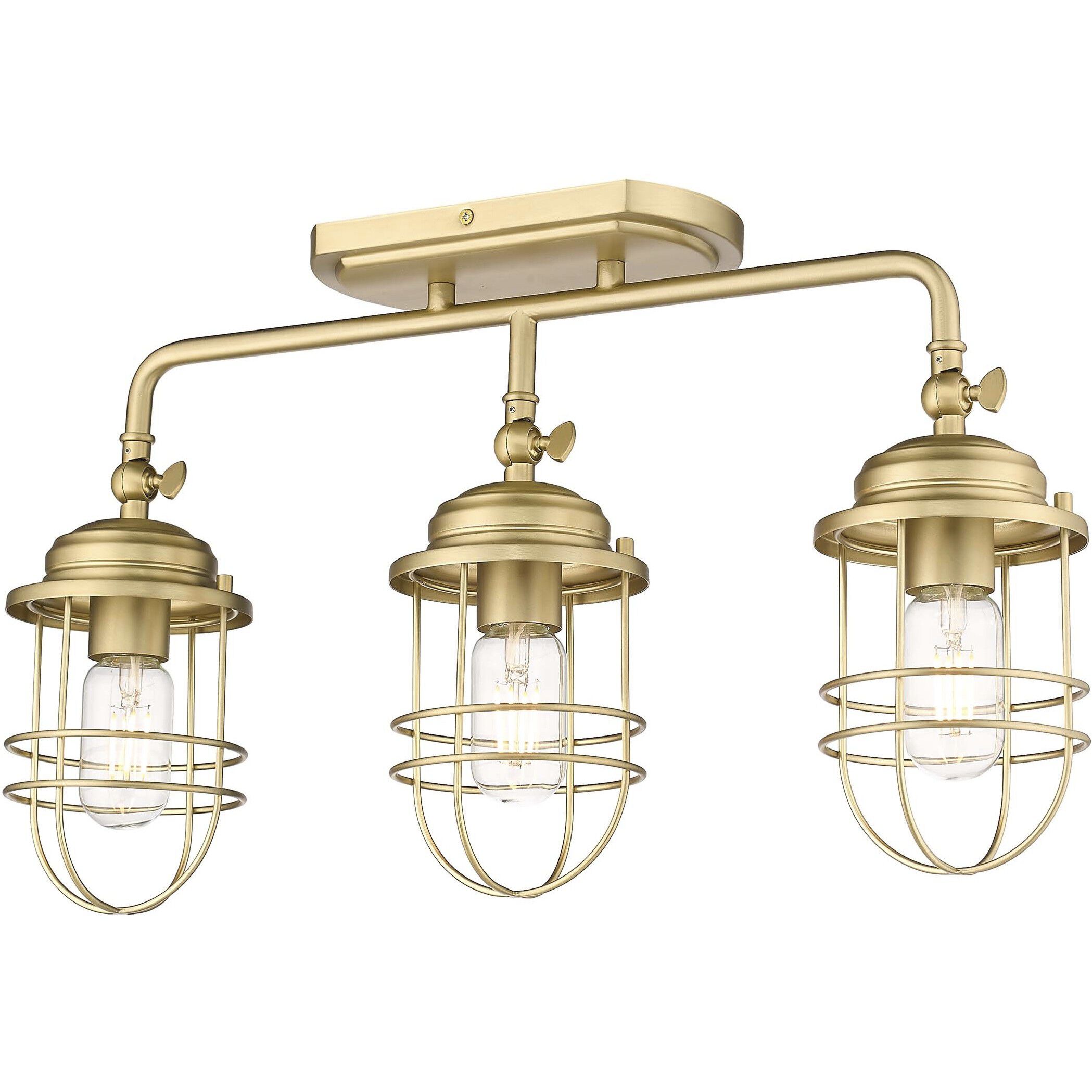 Seaport Vanity Wall Light in Brushed Champagne Brass