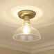 Yep Carver 1 Light 7.5 inch Brushed Champagne Brass Flush Mount Ceiling Light in Clear Glass