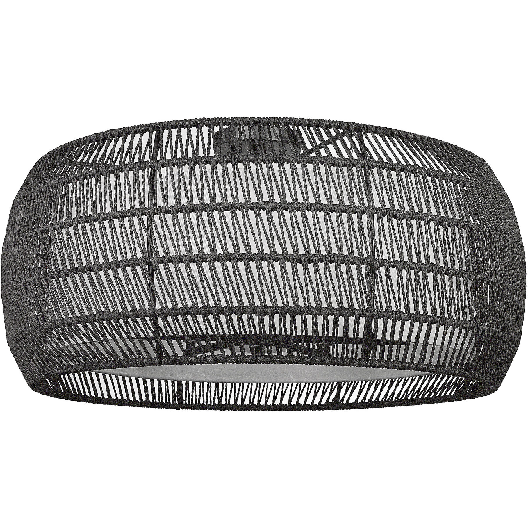 Everly 6 Light 27.13 inch Matte Black Semi-Flush Mount Ceiling Light in Natural Rattan