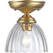 Audra 1 Light 6.88 inch Brushed Champagne Bronze Semi-Flush Ceiling Light