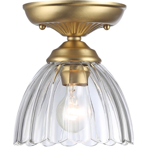 Audra 1 Light 6.88 inch Brushed Champagne Bronze Semi-Flush Ceiling Light