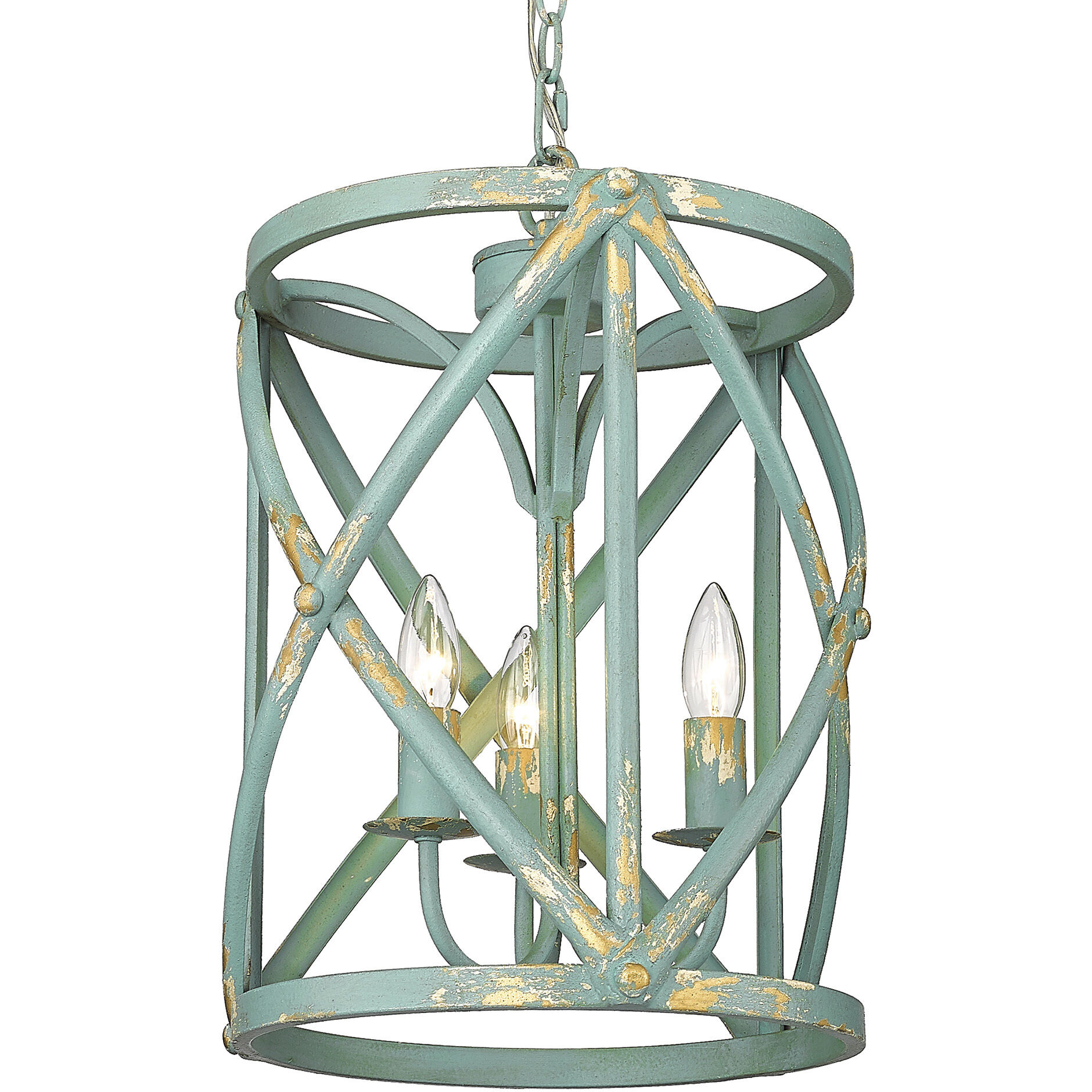 Alcott 3 Light 13 inch Antique Teal Pendant Ceiling Light