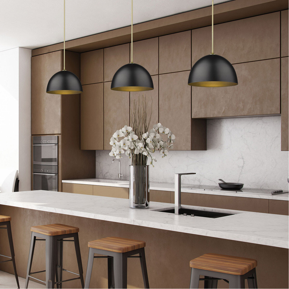 Golden Lighting 6956 L BLK BLK Zoey Matte Black Pendant Light